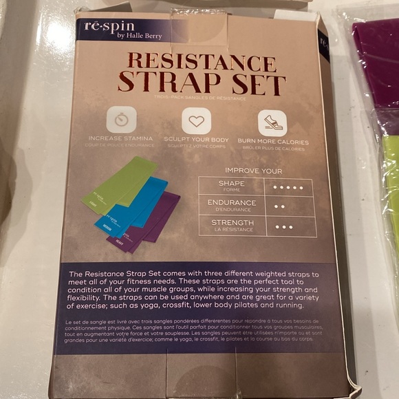 NEW re-spin by Halle Berry Resistance Strap Set 3 Pack - Picture 5 of 9